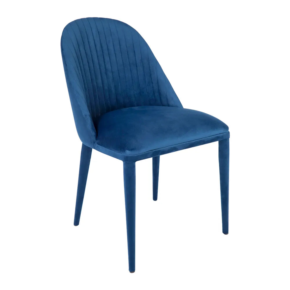 Dante Panelled Dining Chair in Navy Velvet