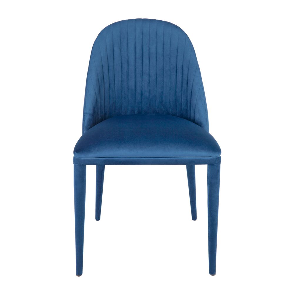 Dante Panelled Dining Chair in Navy Velvet