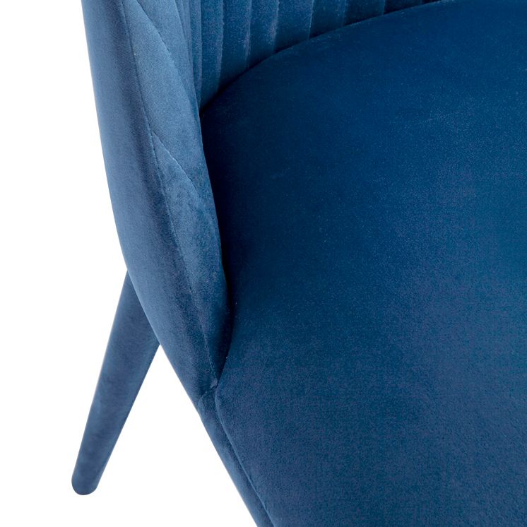 Dante Panelled Dining Chair in Navy Velvet