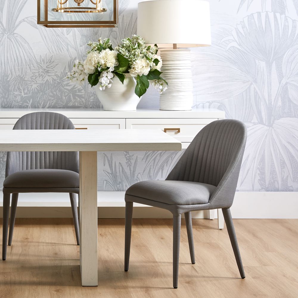 Dante Panelled Dining Chair in Charcoal - Set of Two