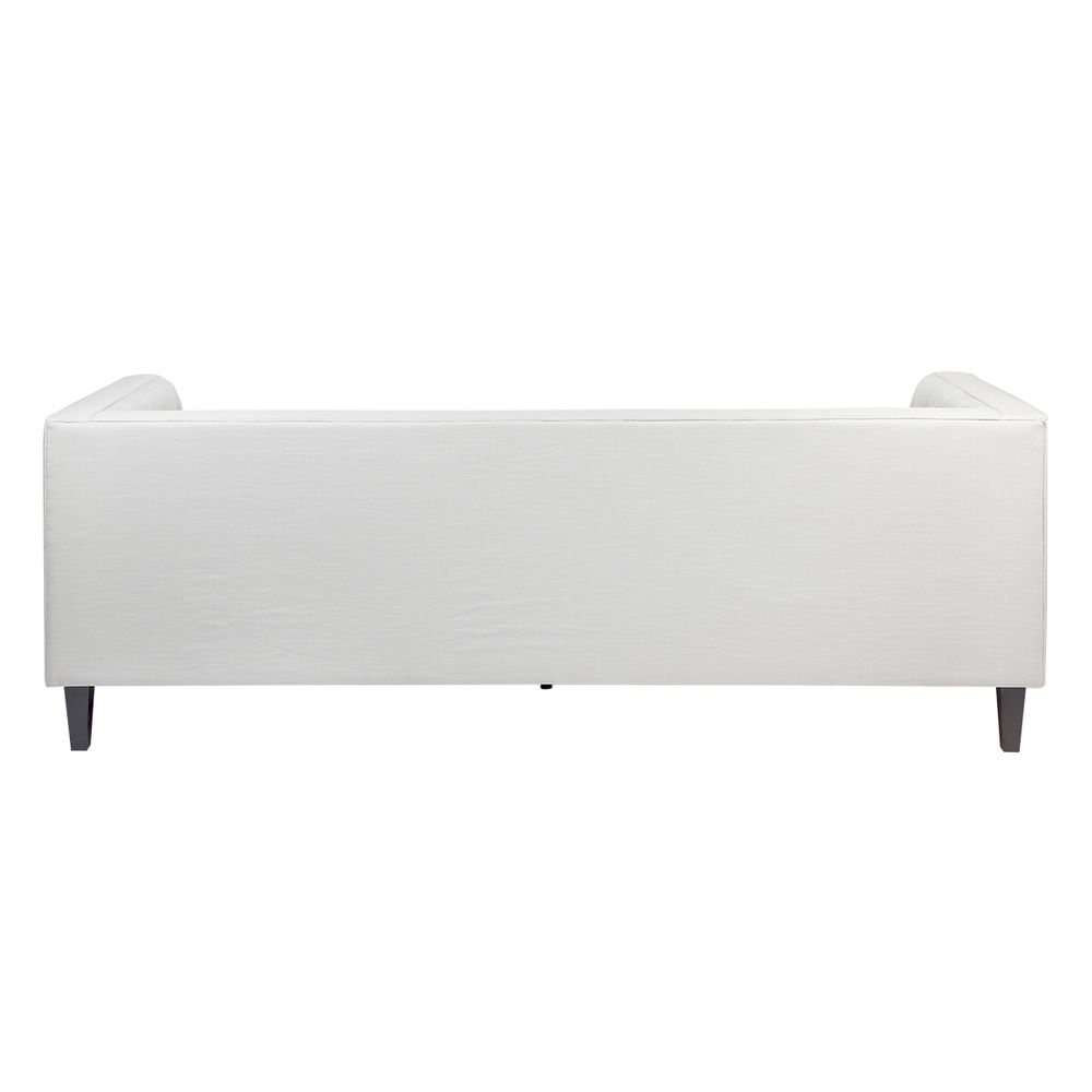 Tuxedo 3 Seater Tufted Sofa in Cool Grey Linen