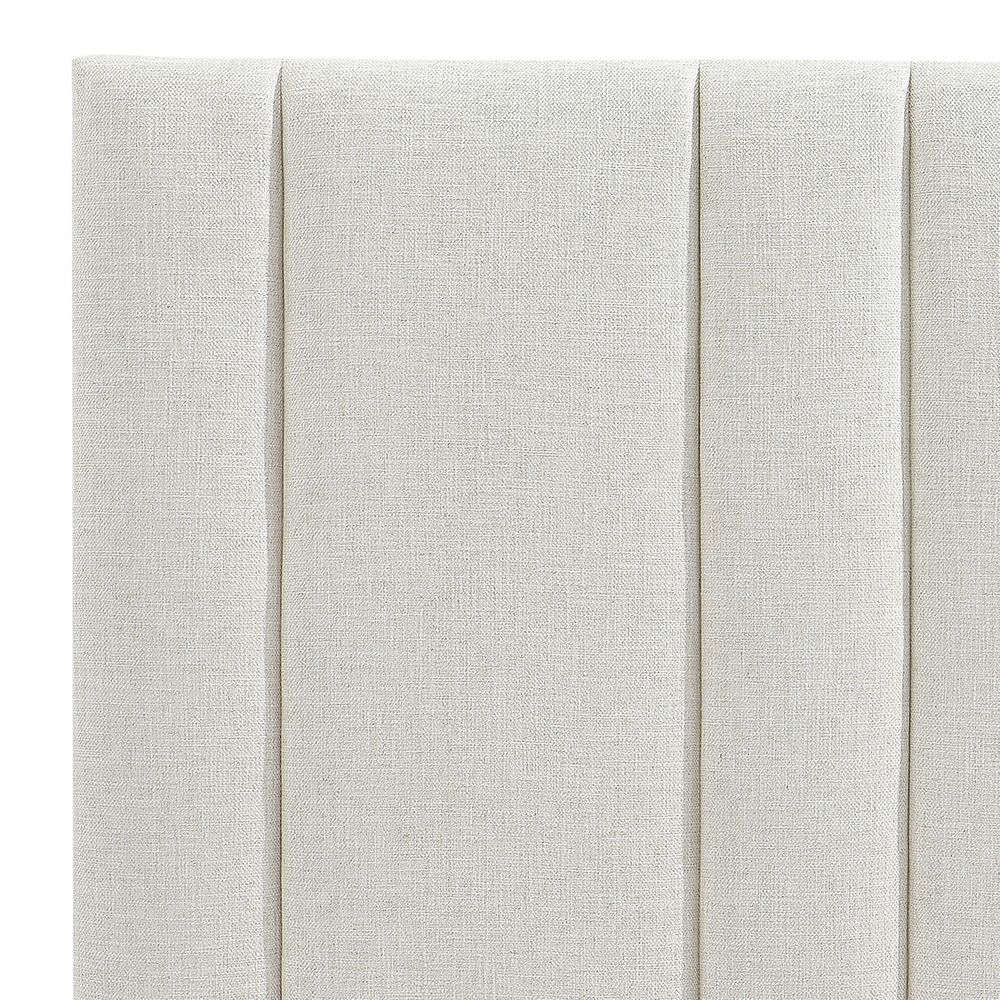 Bronx Panelled Queen Bedhead in Natural Linen