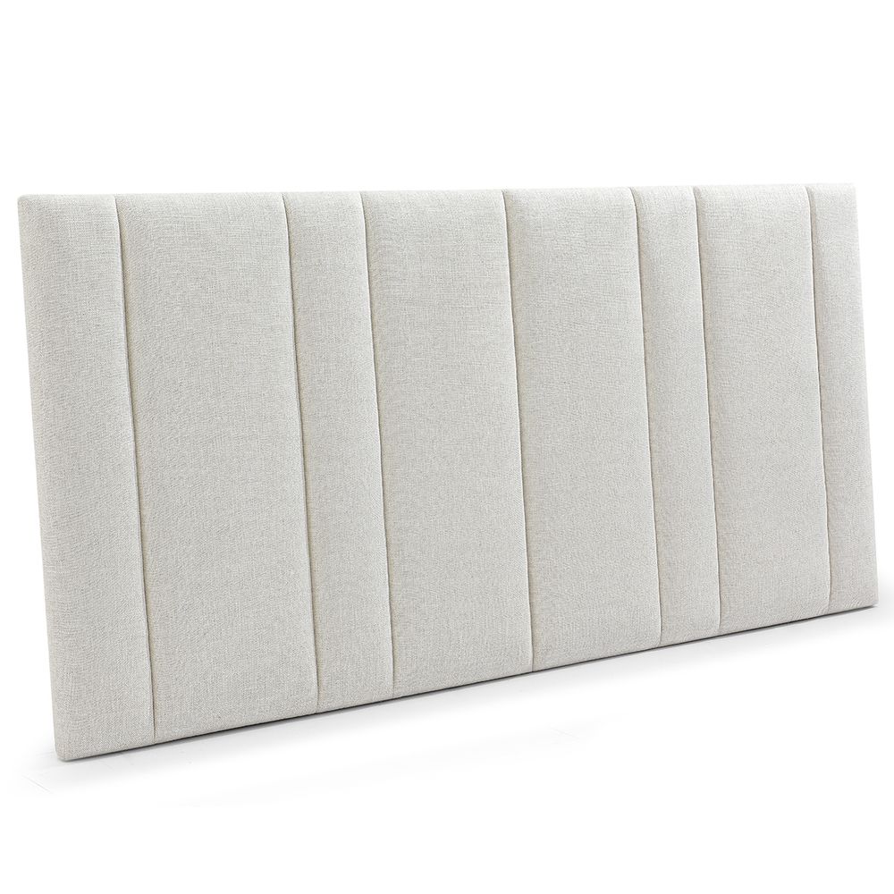 Bronx Panelled Queen Bedhead in Natural Linen