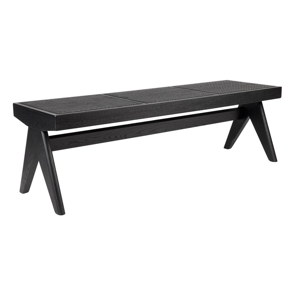 Cuban Rattan Bench Ottoman