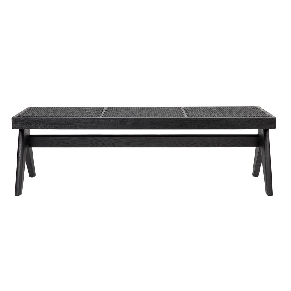 Cuban Rattan Bench Ottoman