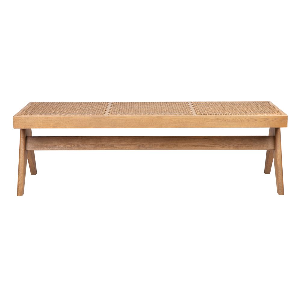 Cuban Rattan Bench Ottoman