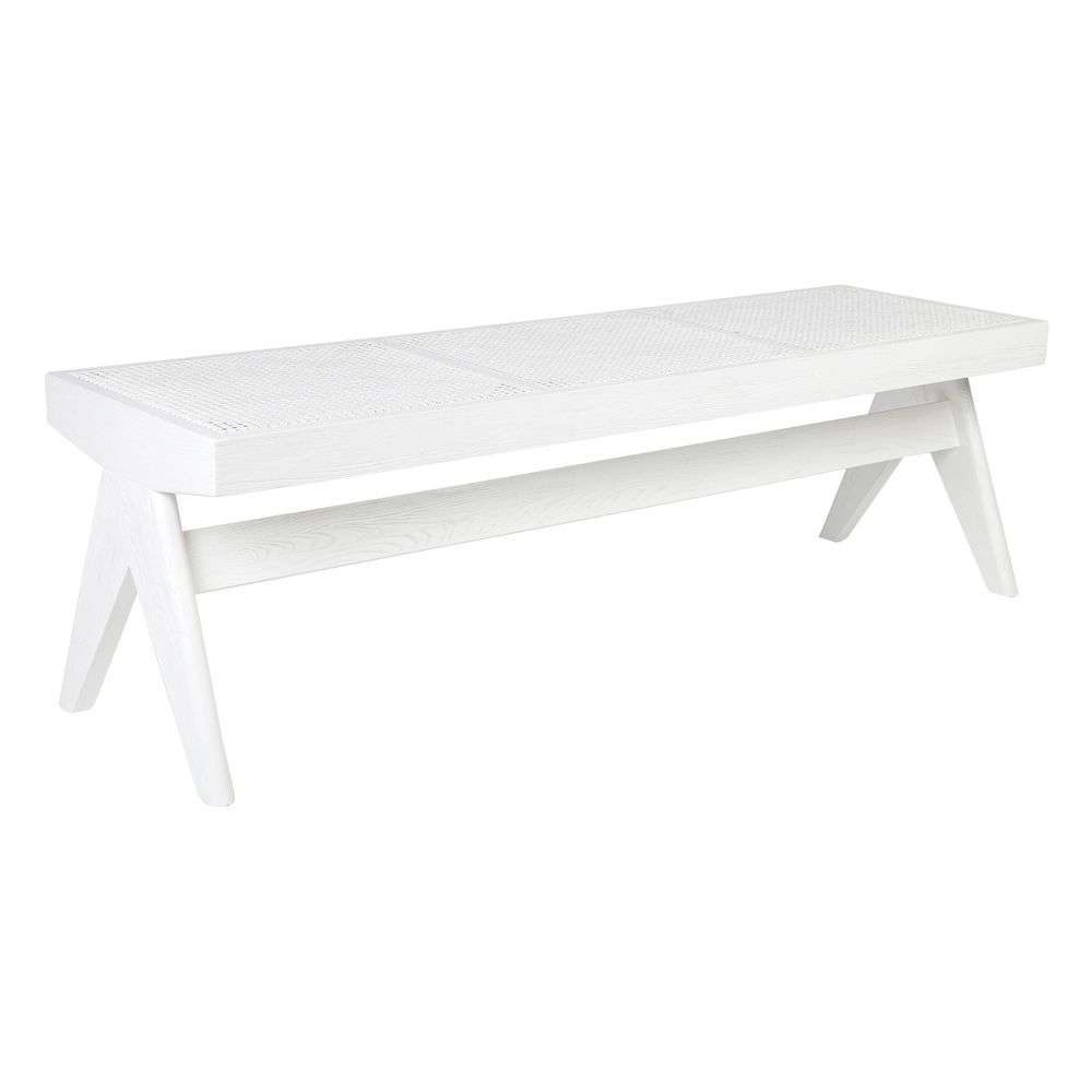 Cuban Rattan Bench Ottoman
