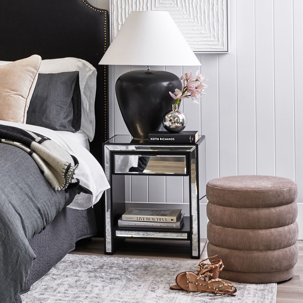 Sabrina Mirrored Bedside Table- Small