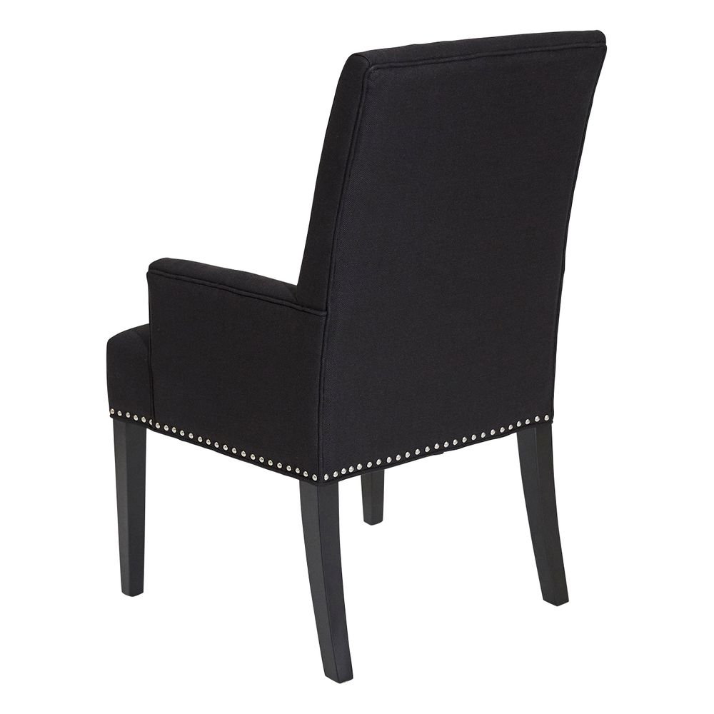 Bentley Dining Arm Chair in Black Linen