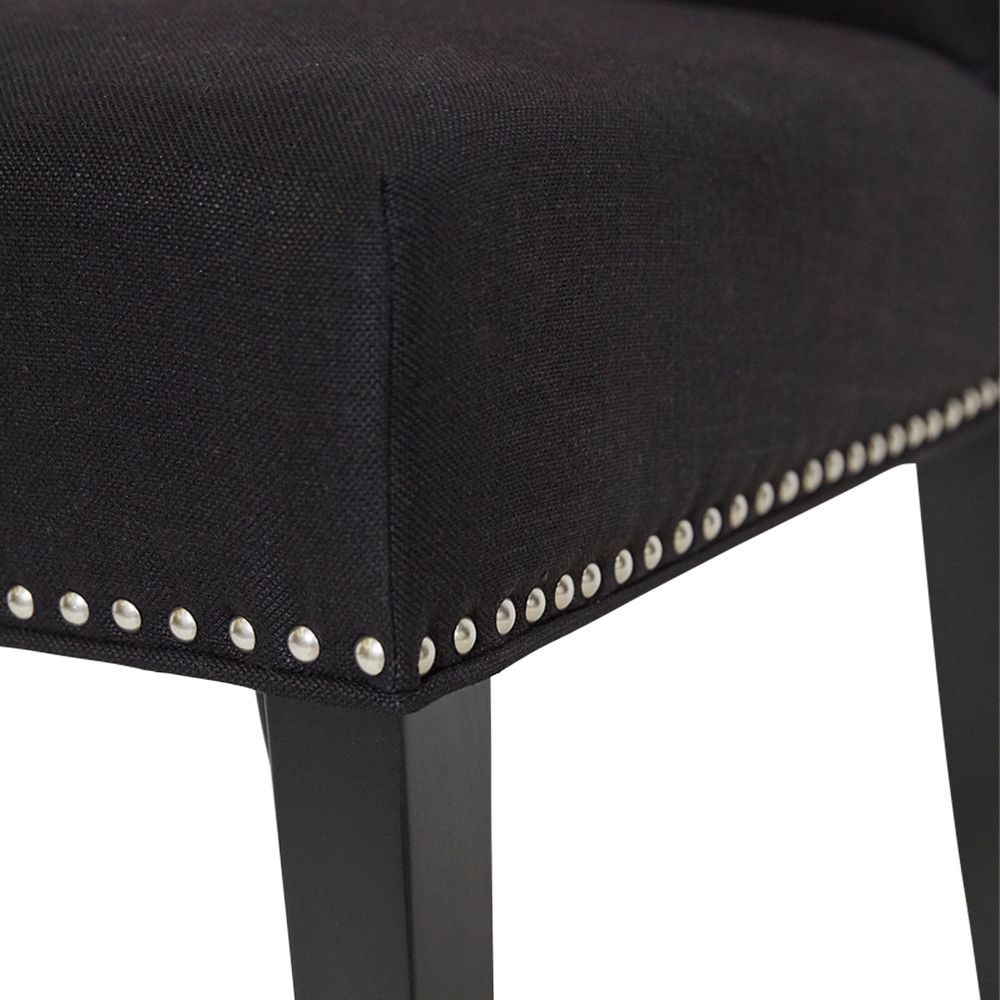 Bentley Dining Chair in Black Linen