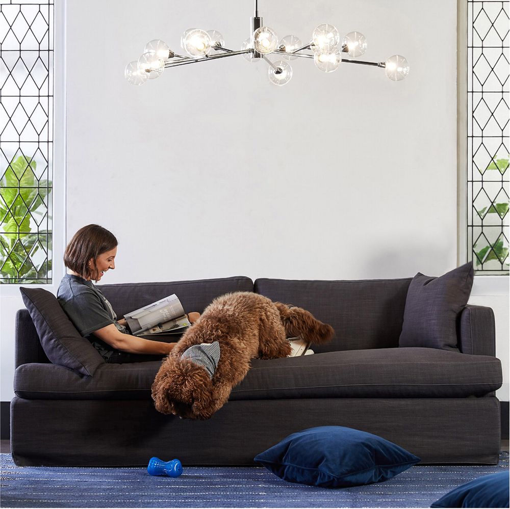 Birkshire Slip Cover 3 Seater Sofa in Charcoal