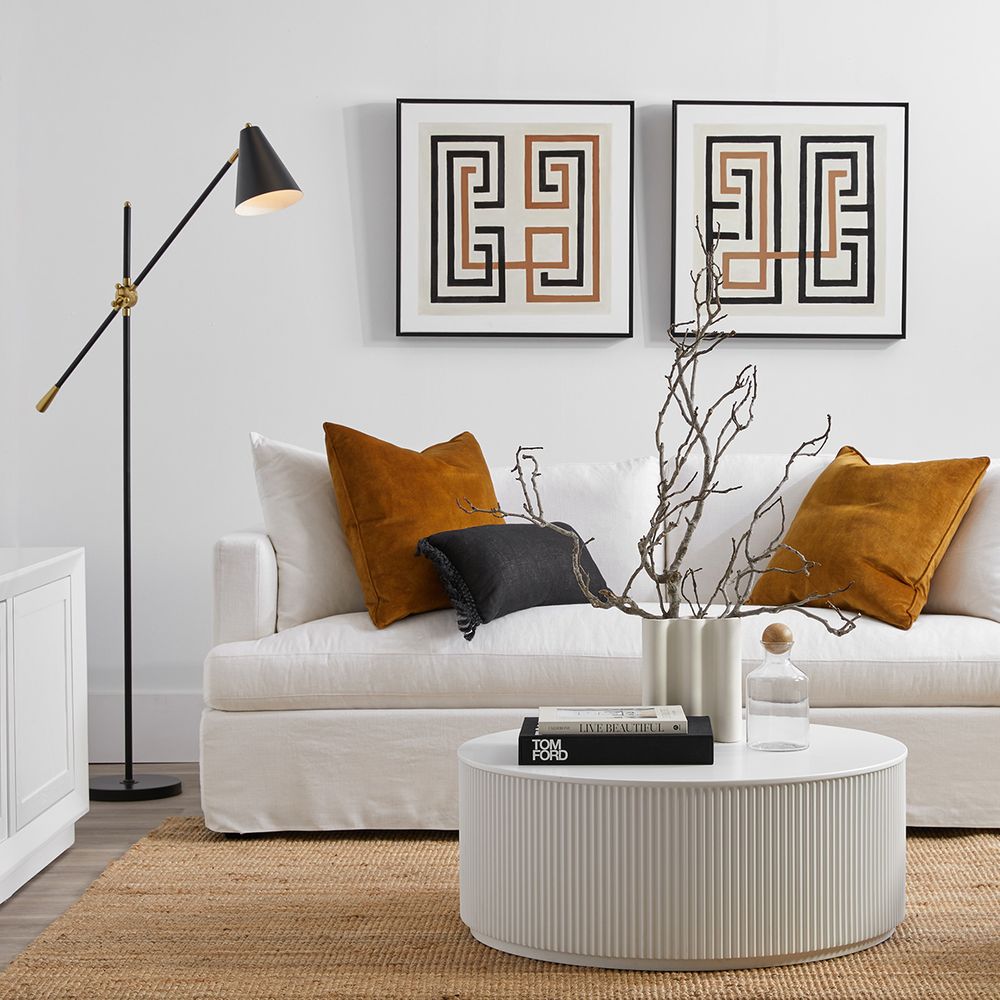 Birkshire Slip Cover 3 Seater Sofa in White