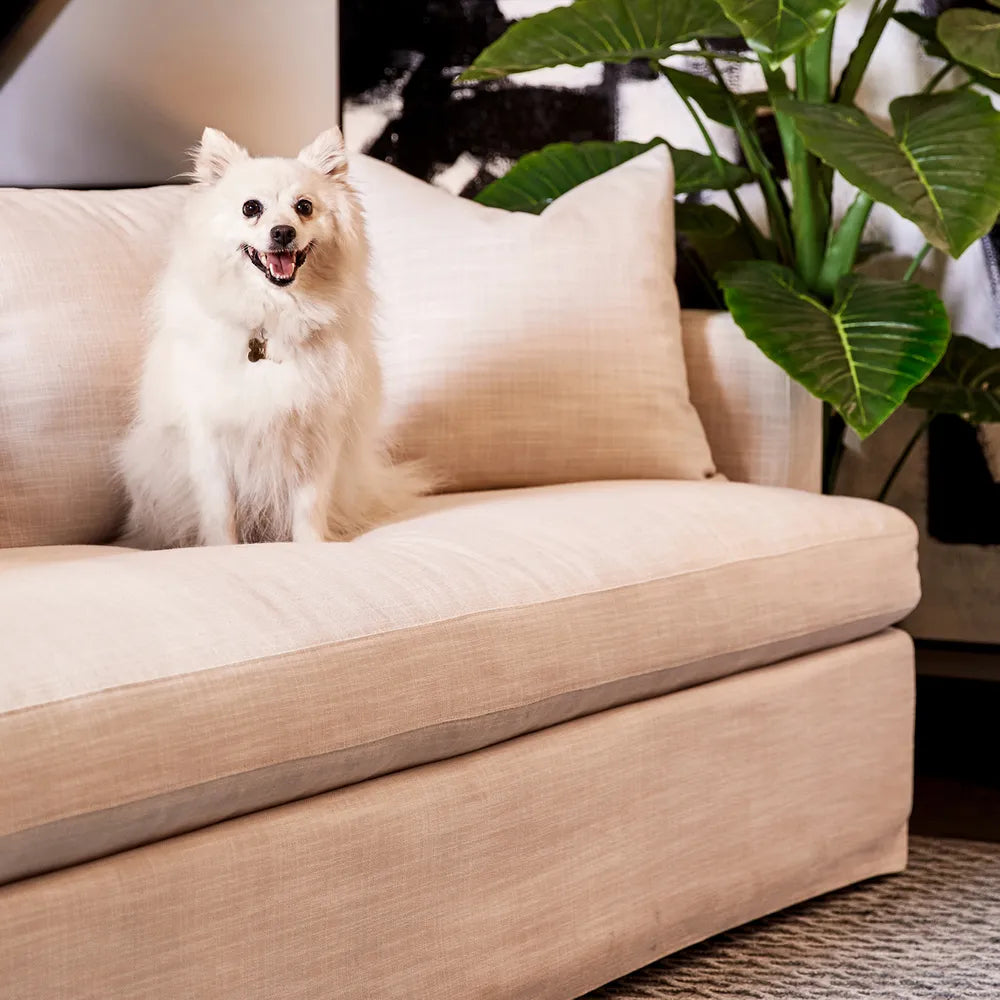 Birkshire 3 Seater Slip Cover Sofa in Linen