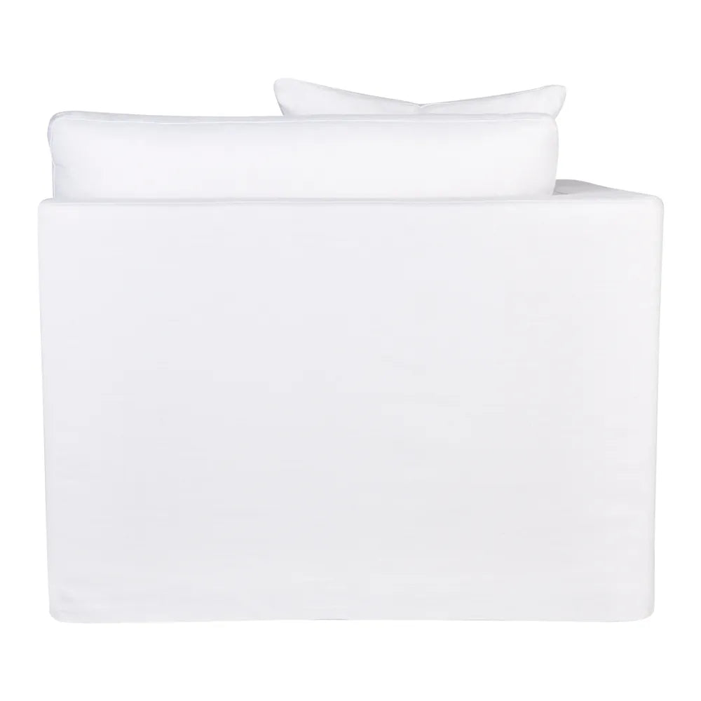 Birkshire Slip Cover Left Arm Facing Seat in White Linen