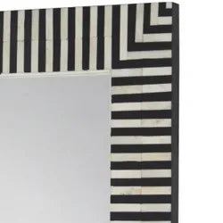 Indi Bone Inlay Floor Mirror in Black