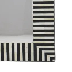 Indi Bone Inlay Floor Mirror in Black