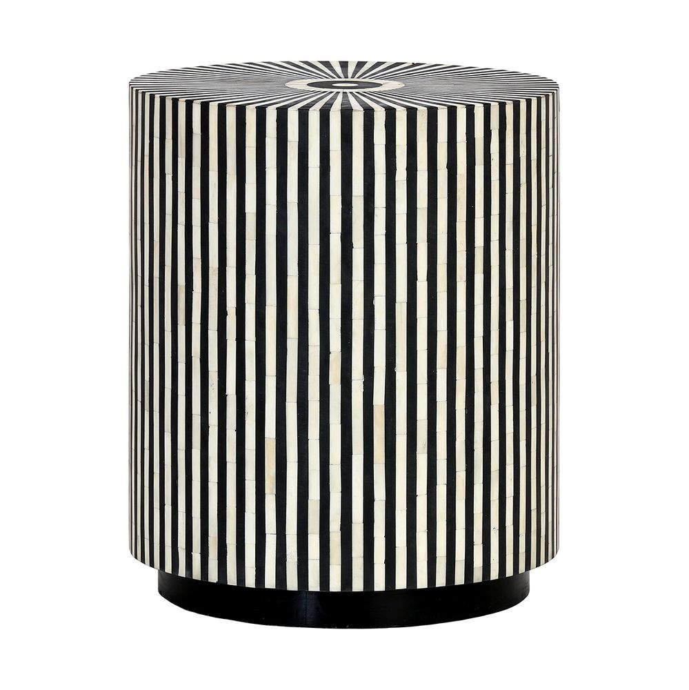 Bone Inlay Makayla Side Table in Black
