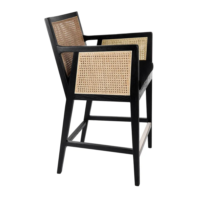 Kane Black Rattan Kitchen Stool