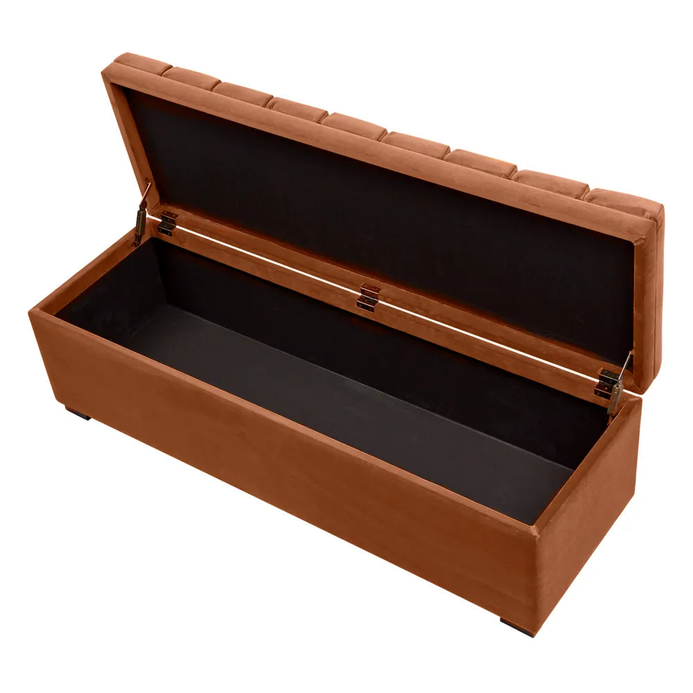 Soho Storage Bench Ottoman in Caramel Velvet