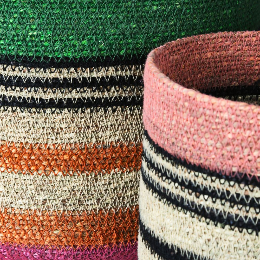 Argent Multi Woven Basket Set of 3 in Multi-Colour