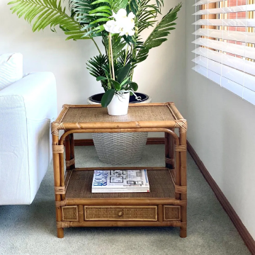 Cayman Rattan Side Table with Drawer