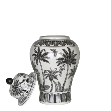 Plantation Temple Jar in Black