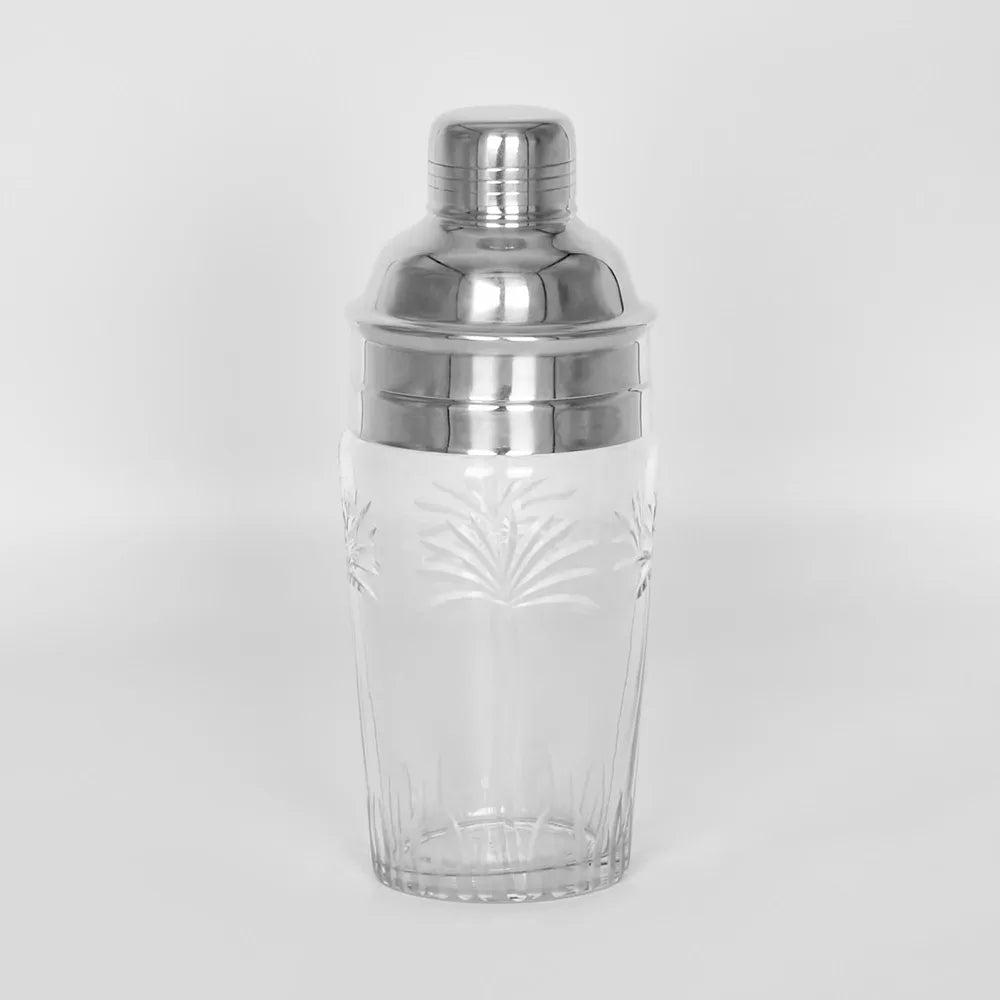 Tropical Palm Glass Cocktail Shaker