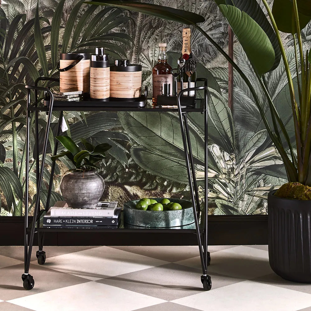 Rattan & Onyx Stainless Steel Ice Bucket