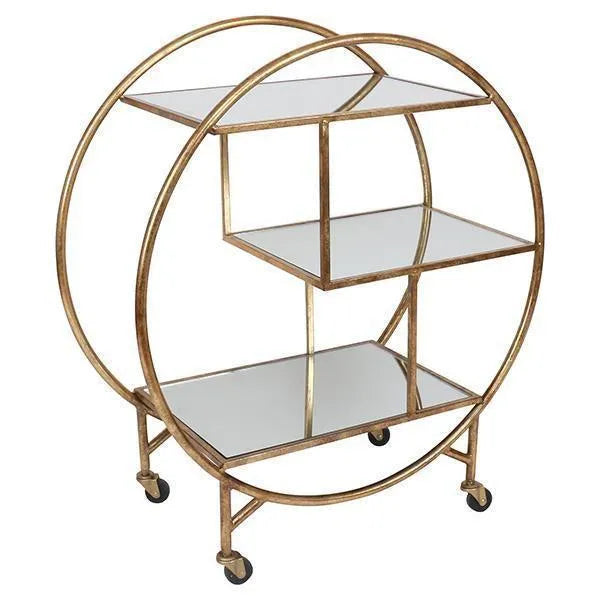 Victoria Bar Cart with Mirror Shelves