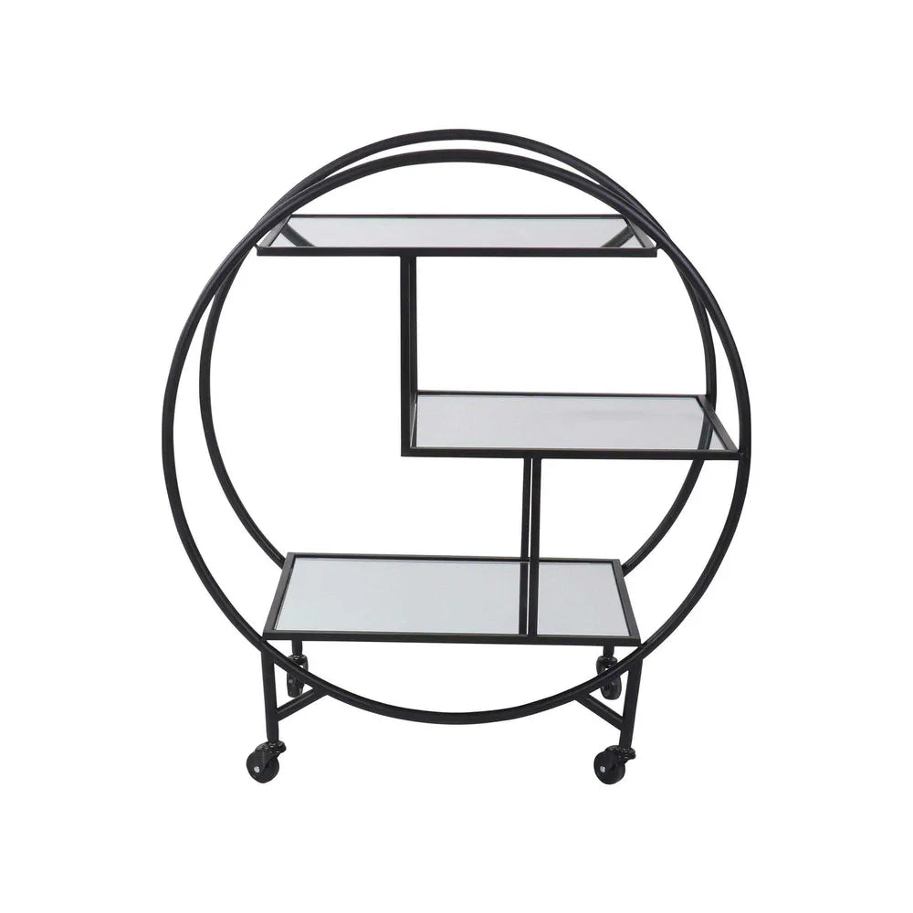 Victoria Bar Cart with Mirror Shelves