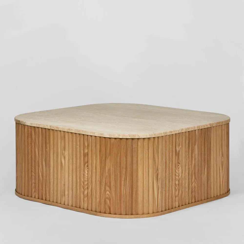 Surti Travertine & Oak Coffee Table
