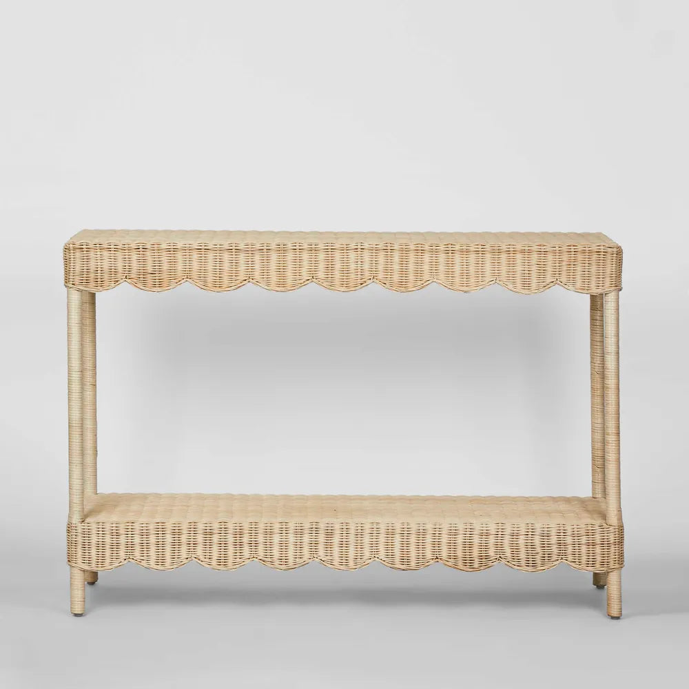 Scallop Rattan Console