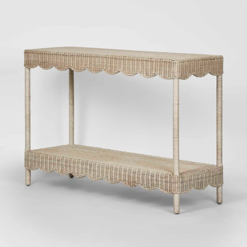 Scallop Rattan Console