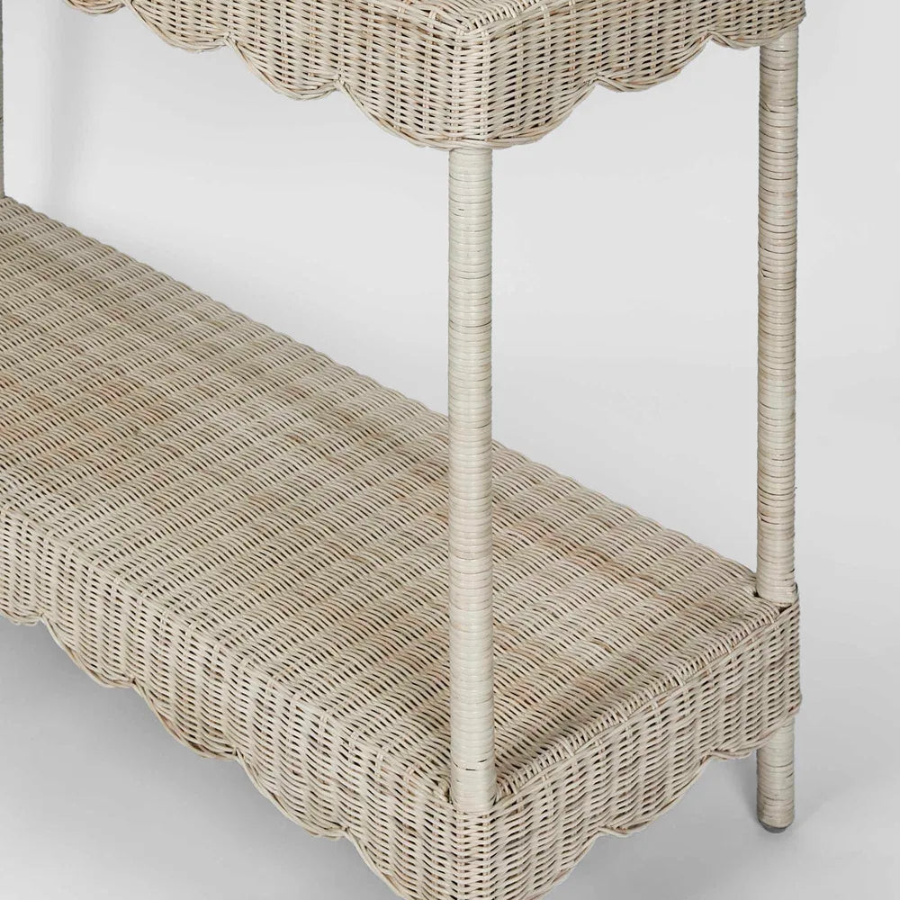 Scallop Rattan Console