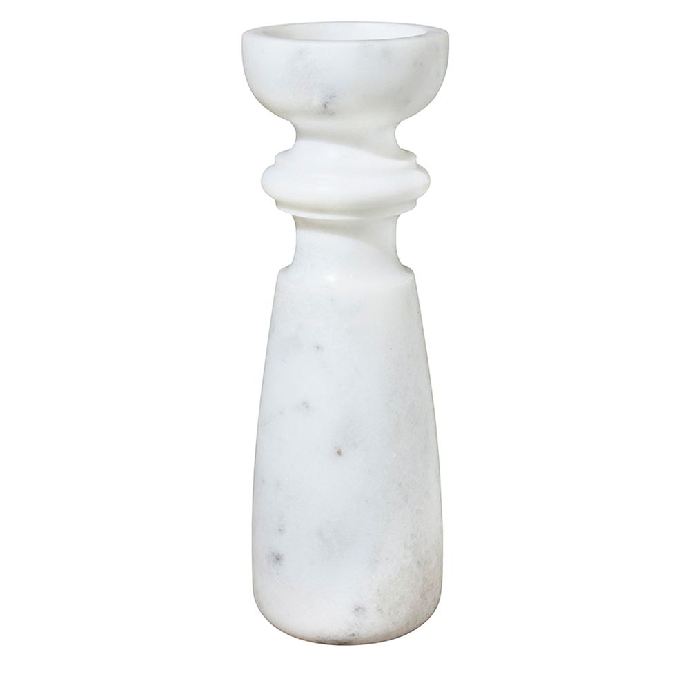 Jasmine Marble Candle Stick in White