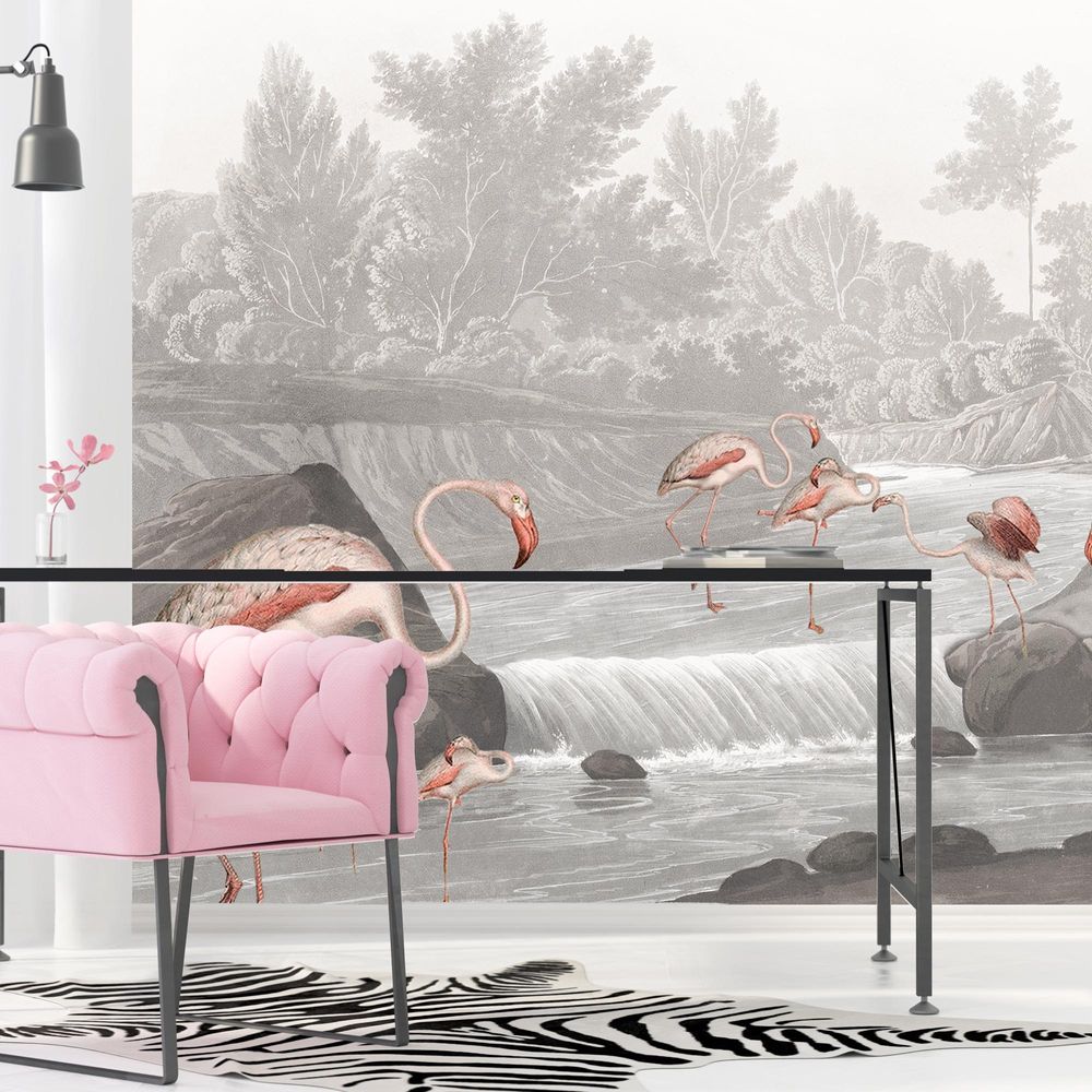 New Concept Moveable Wall Paper - Flamingo