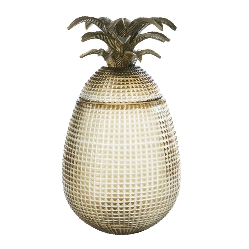 Cut Glass Pineapple Decor/Ice Bucket in Smoke