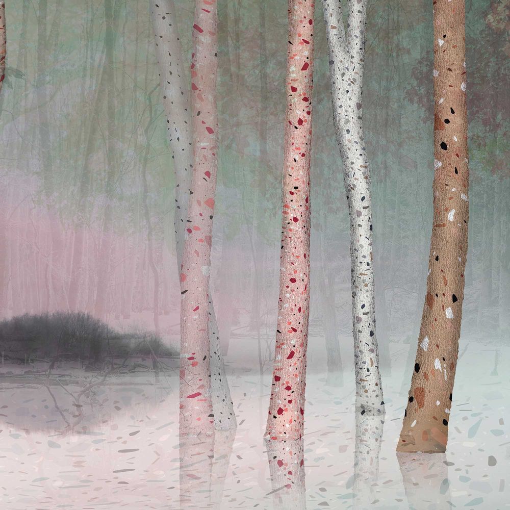 New Concept Moveable Wall Paper - Terrazzo Trees
