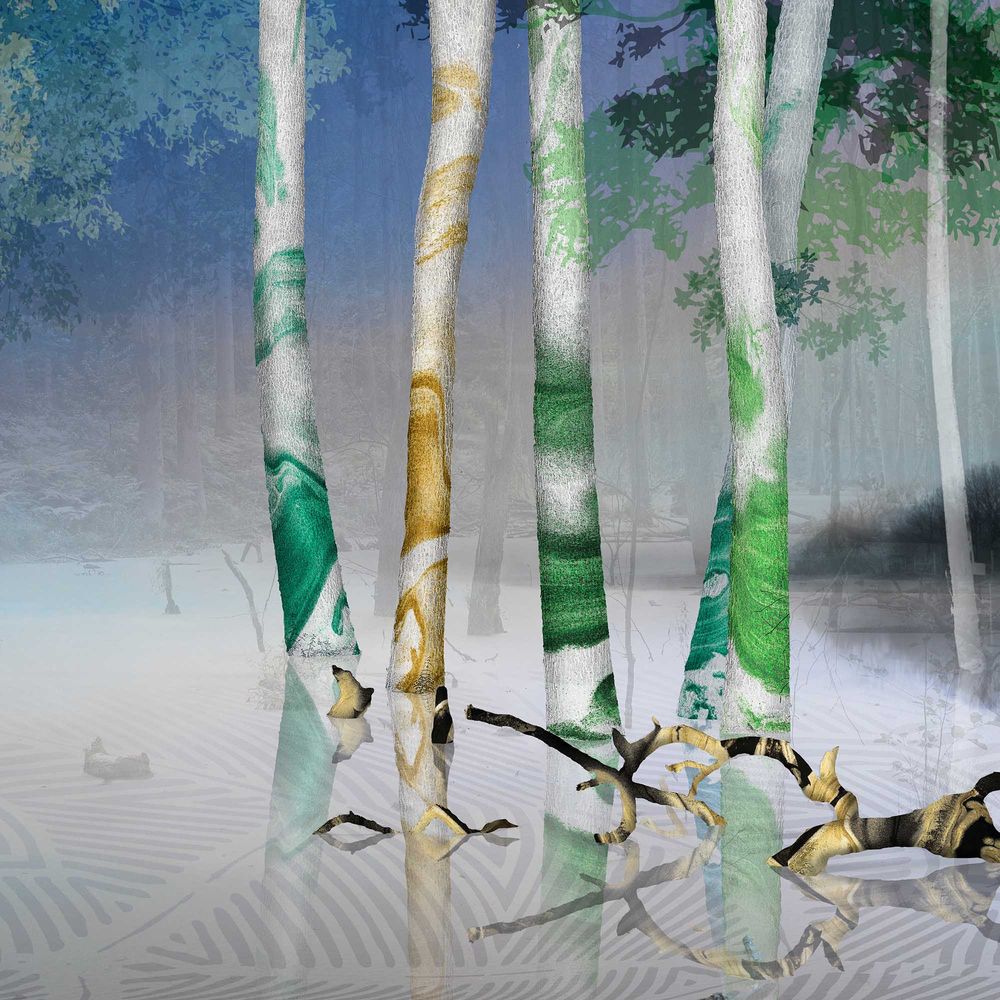New Concept Moveable Wall Paper - Terrazzo Trees