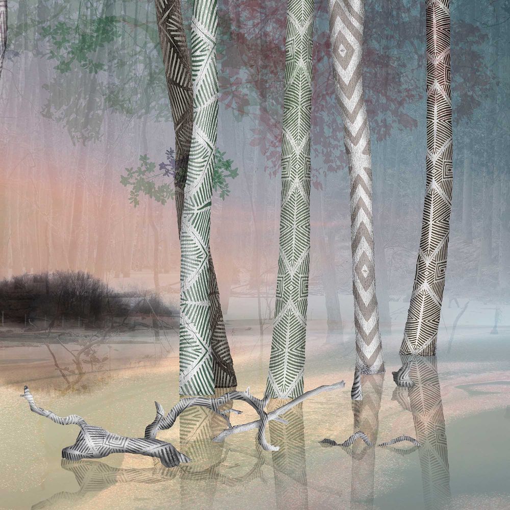 New Concept Moveable Wall Paper - Terrazzo Trees