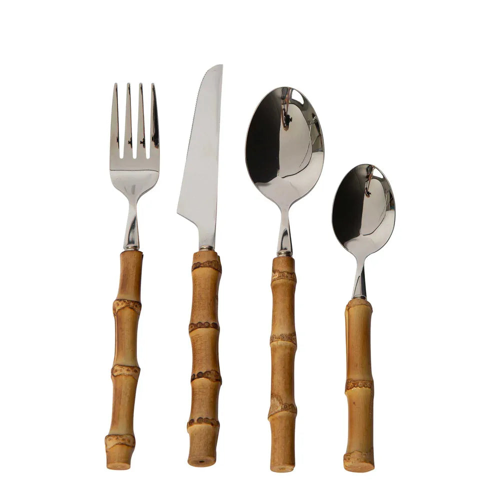Blonde Bamboo Cutlery Set - 4 Person Set
