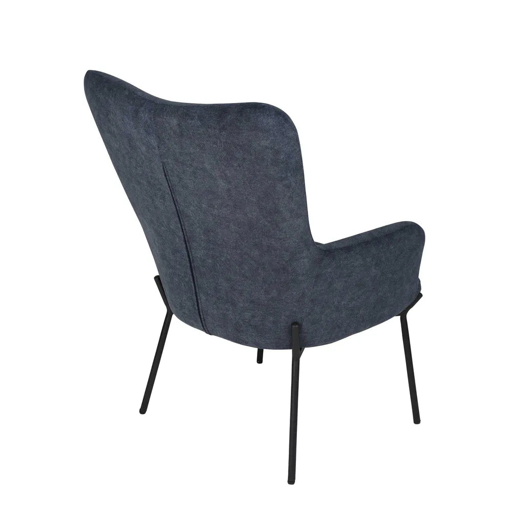Justin Armchair with Stool in Navy