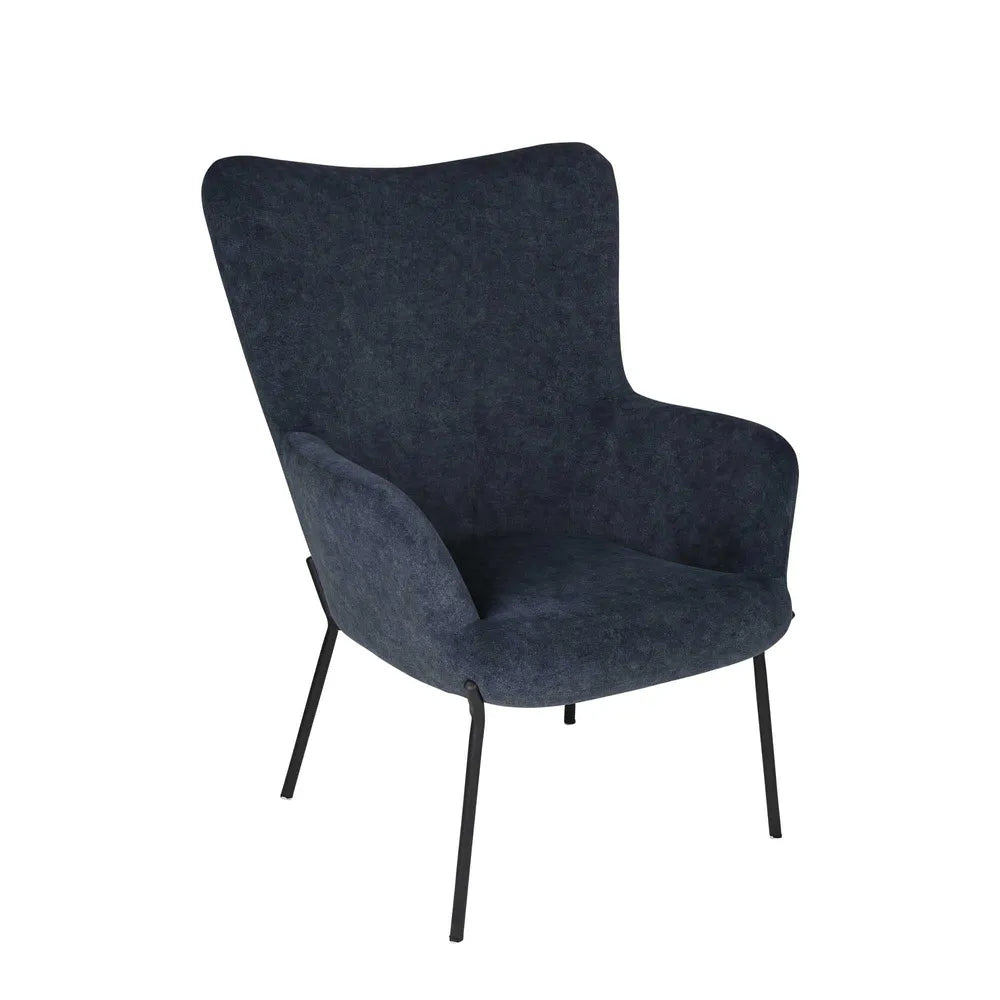 Justin Armchair with Stool in Navy