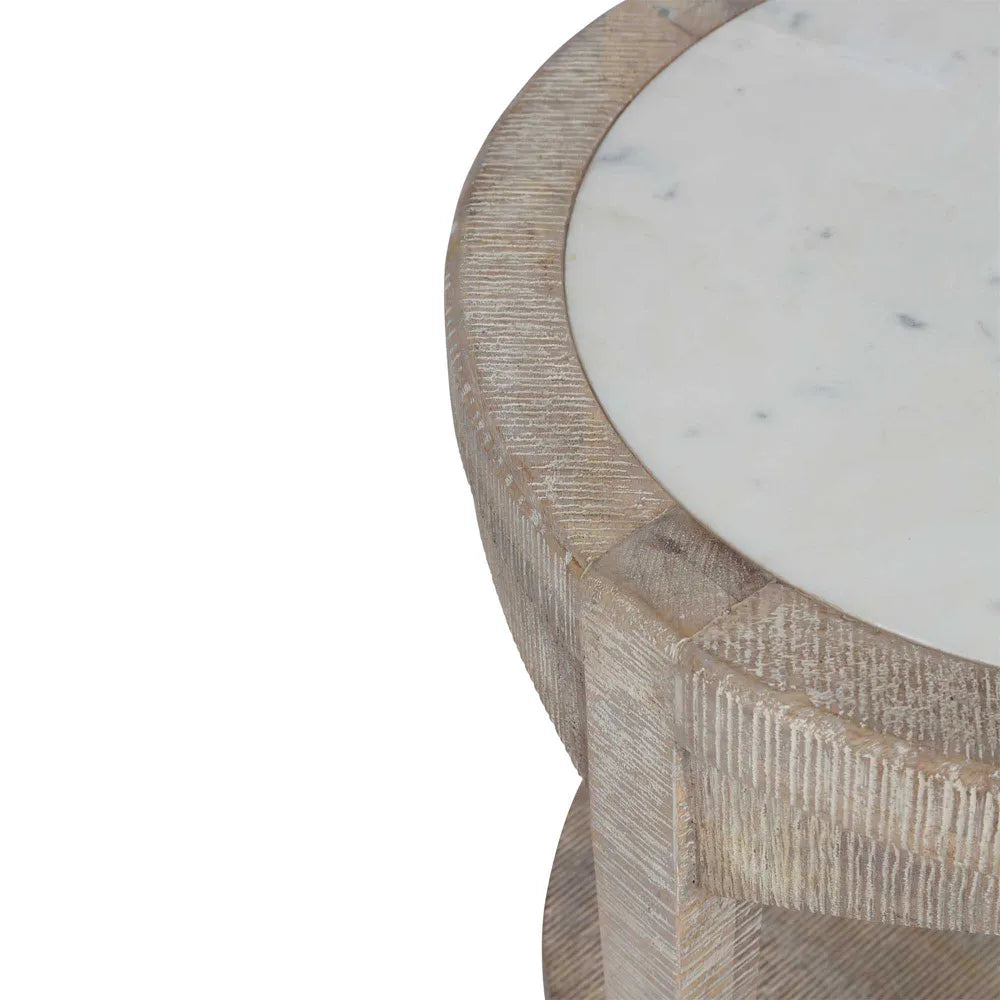 Corfu Marble Round Side Table