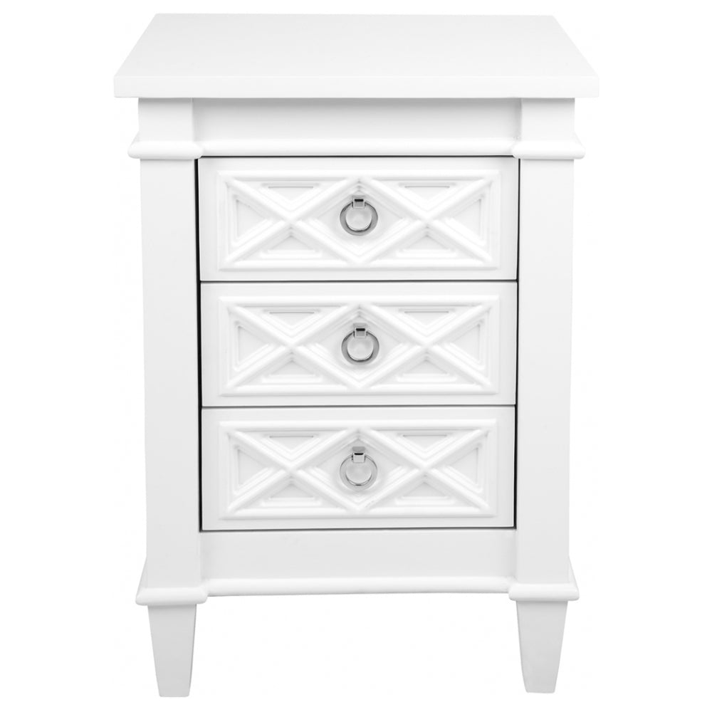 Plantation Bedside Table in White