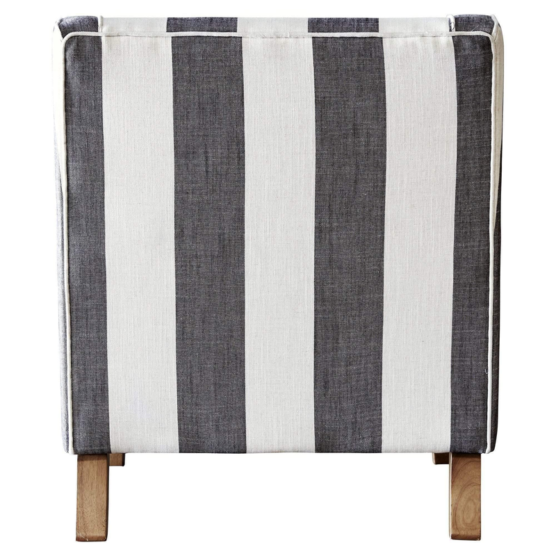 Bondi Grey & Cream Stripe Armchair