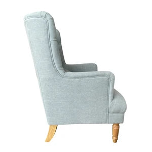 Bayside Pistachio Button Tufted Winged Armchair