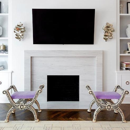 Bone Inlay Stool in Black