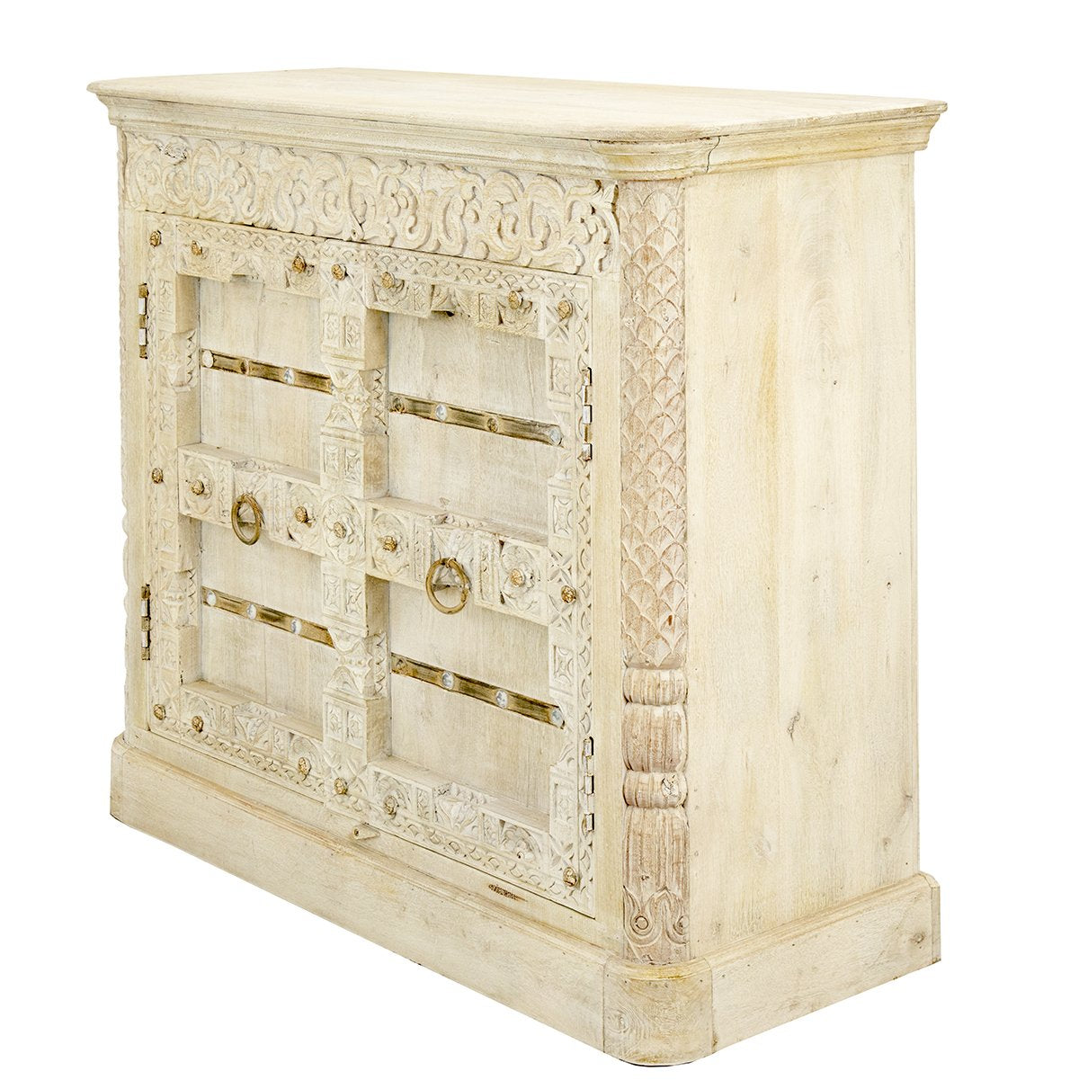 Old Door Cabinet in White Wash