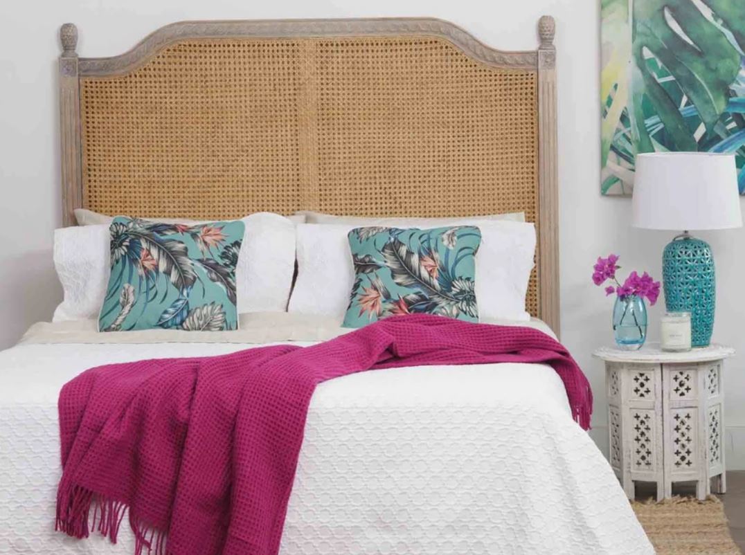 Vascalles Rattan Headboard in Oak